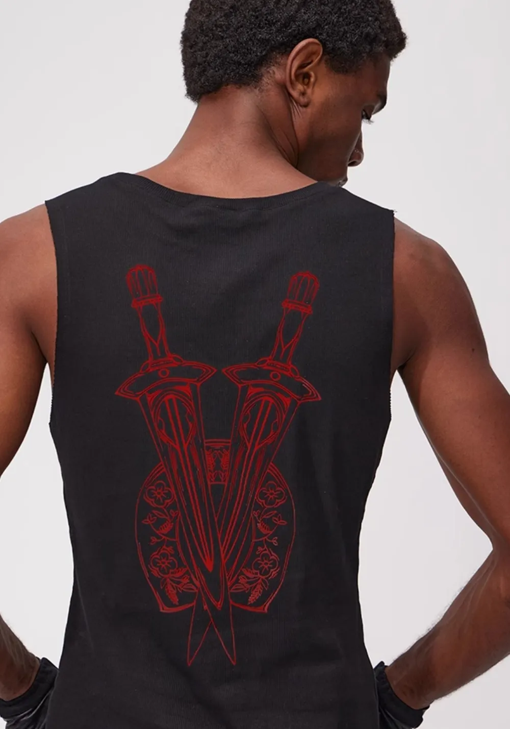 Fourth3ex丨Sanskrit Sword Print Tank Top