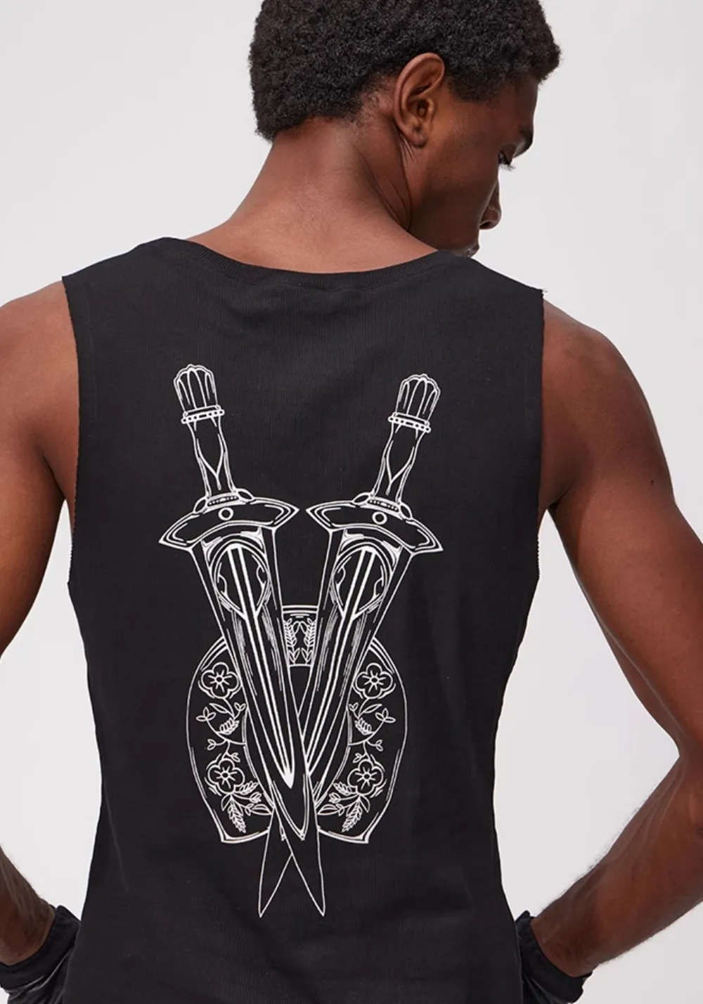 Fourth3ex丨Sanskrit Sword Print Tank Top