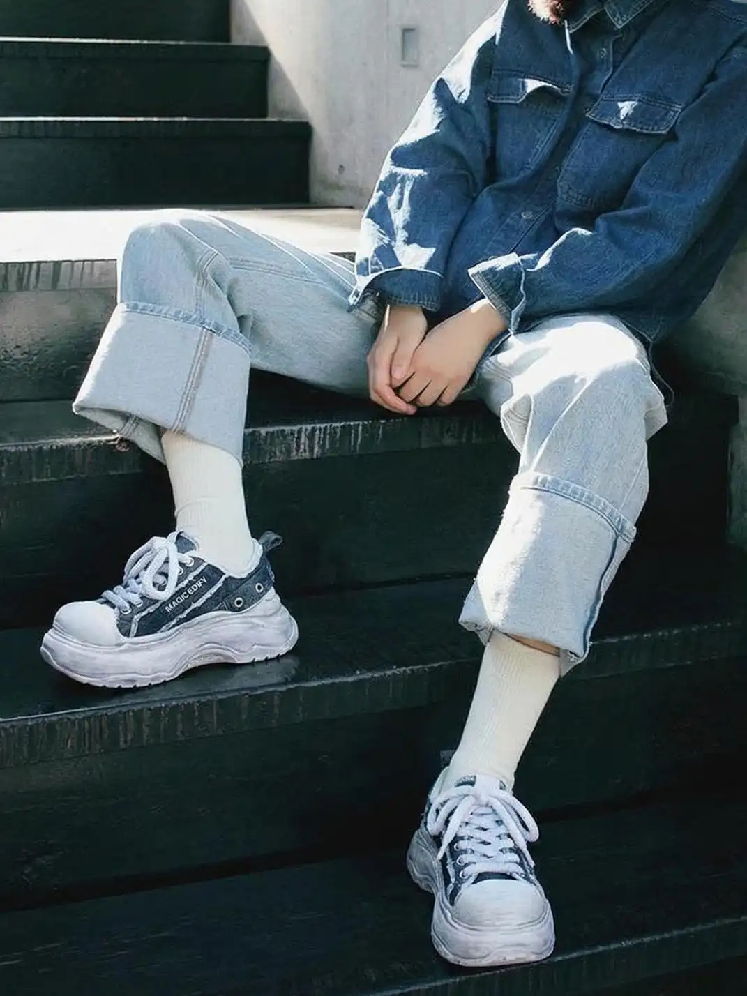 M88M丨Distressed Chunky Platform Sneakers