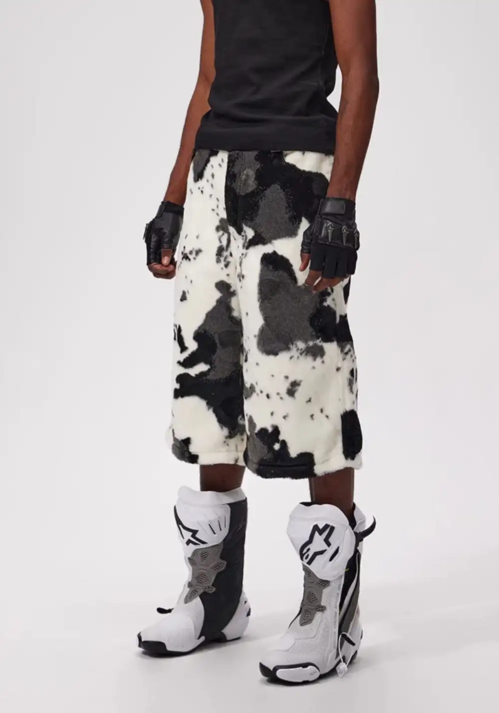 Fourth3ex丨Summer Eco-Faux Fur Cow Print Shorts