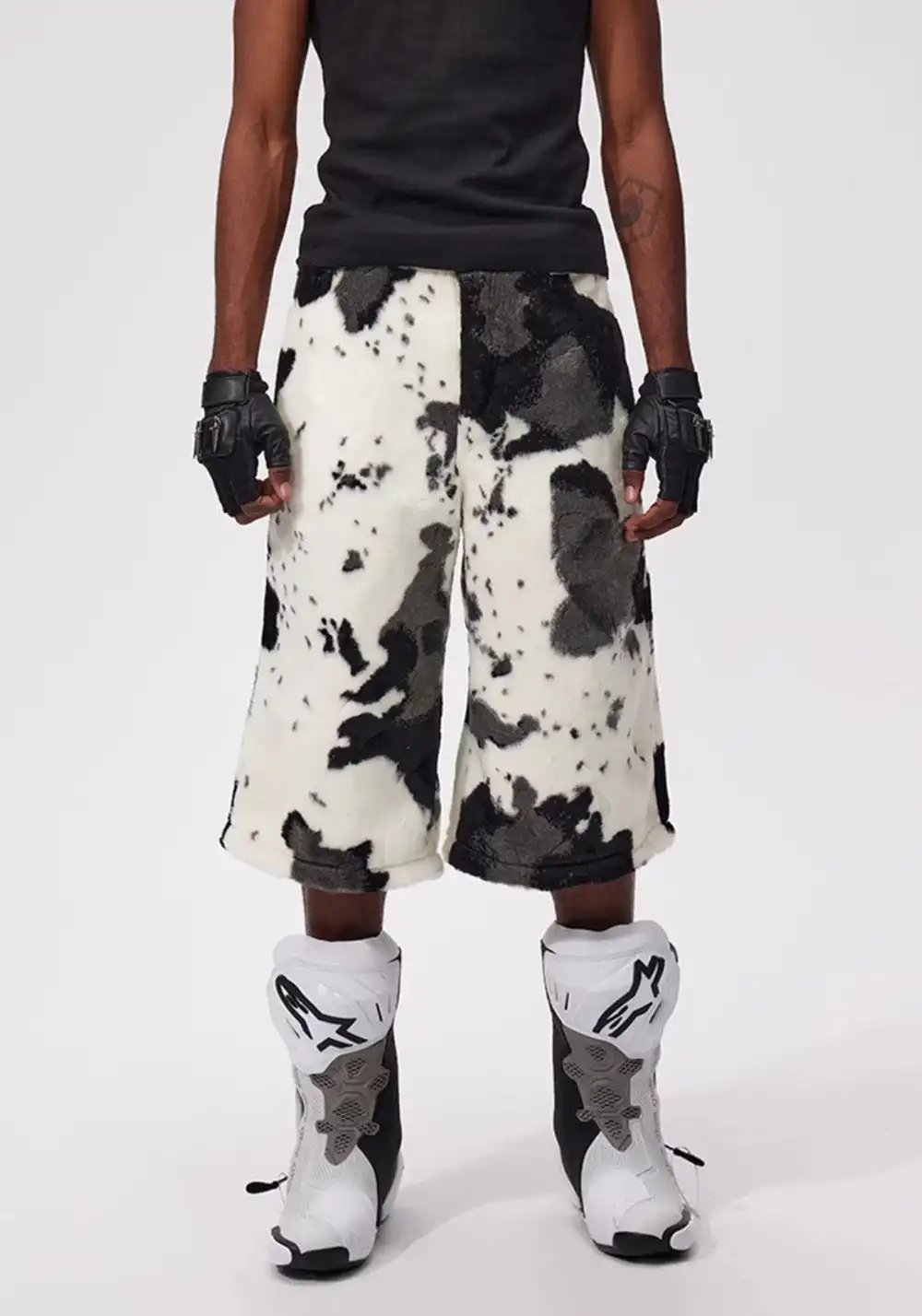 Fourth3ex丨Summer Eco-Faux Fur Cow Print Shorts