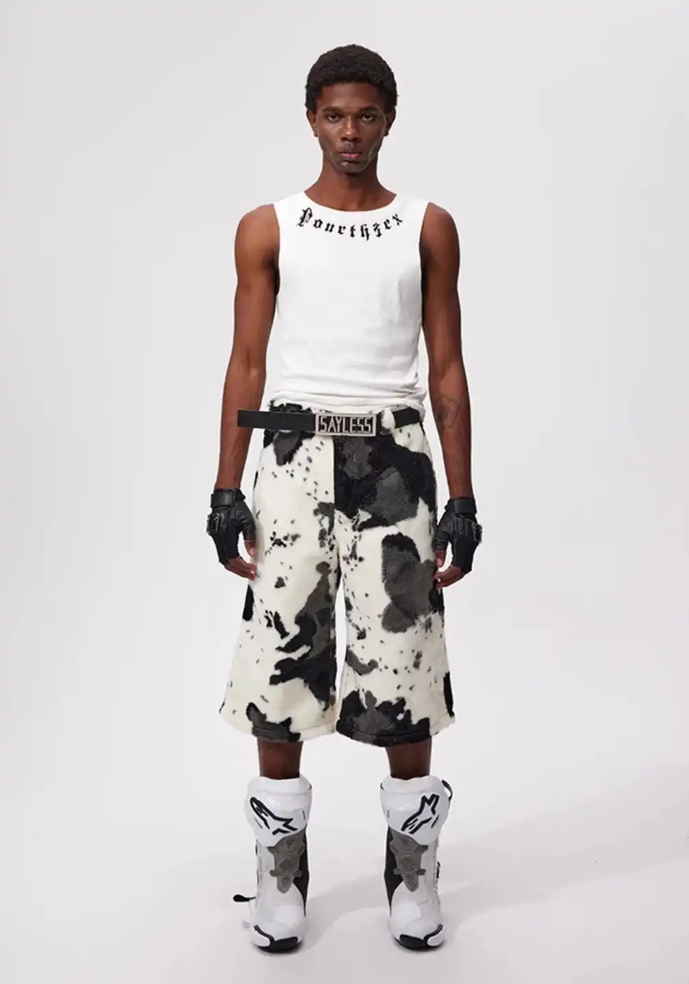 Fourth3ex丨Summer Eco-Faux Fur Cow Print Shorts