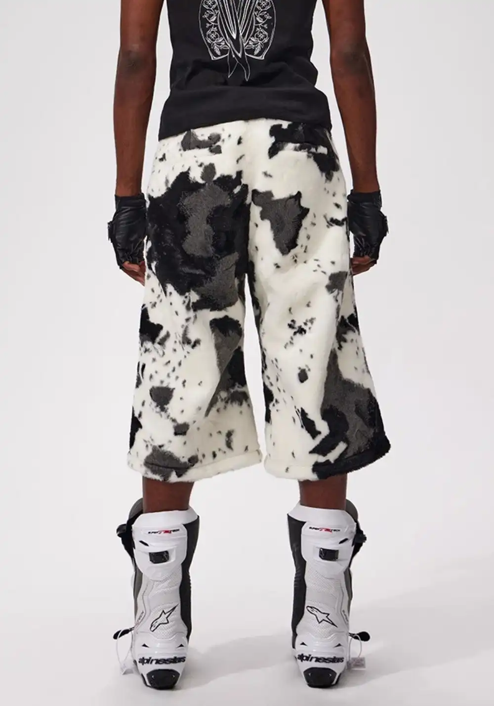 Fourth3ex丨Summer Eco-Faux Fur Cow Print Shorts