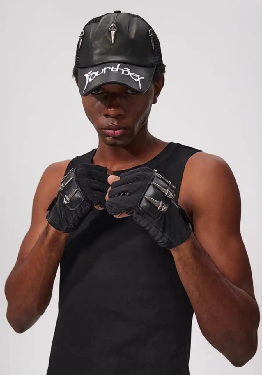 Fourth3ex丨Premium Leather Half-Finger Gloves - 4