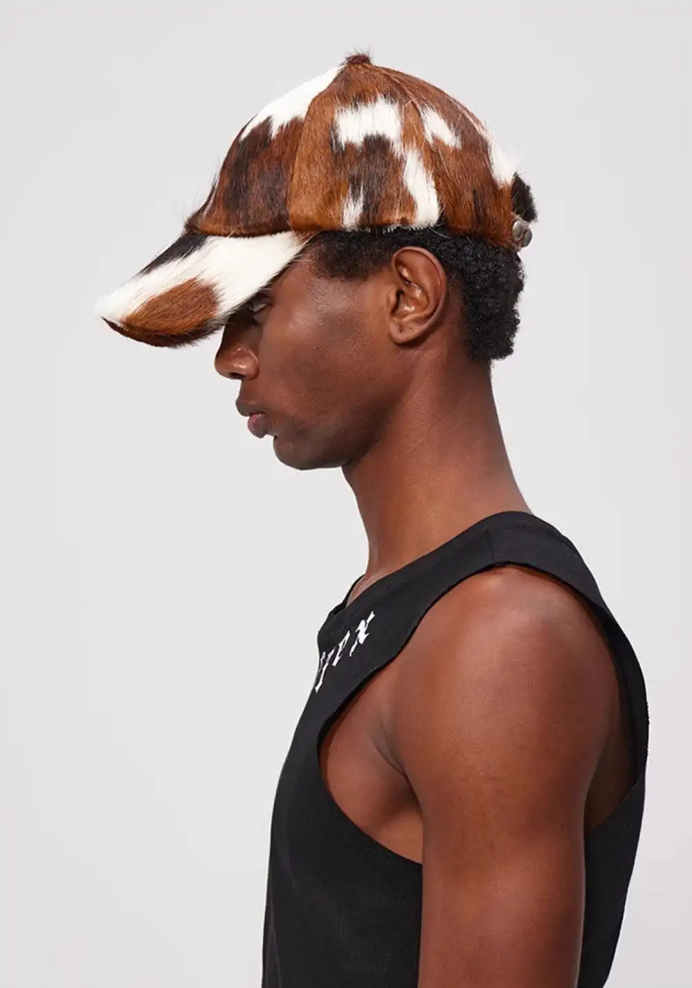Fourth3ex丨Tri-Color Pony Hair Cow Print Cap