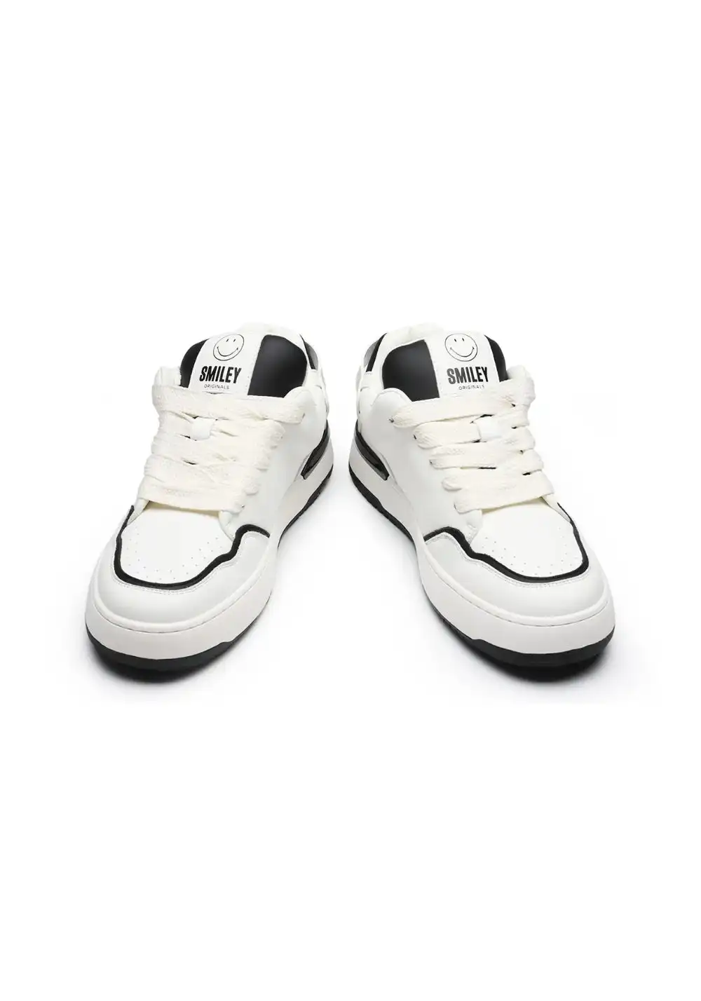SMILEY丨Color-Block Leather Skate Shoes