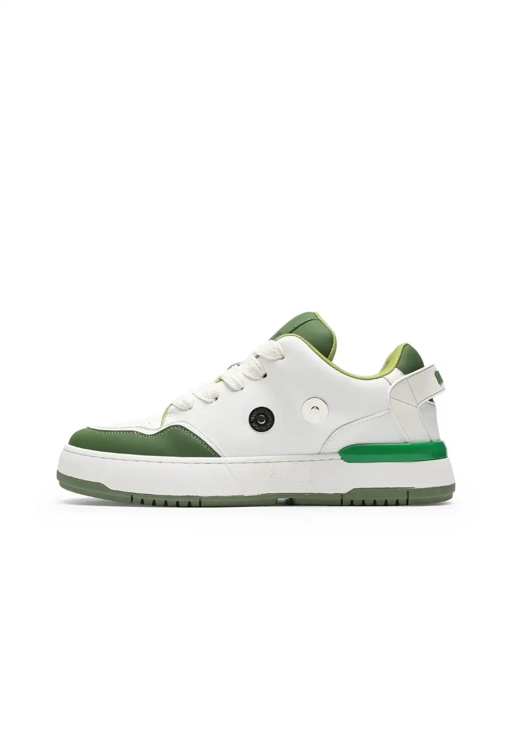 SMILEY丨Color-Block Leather Skate Shoes