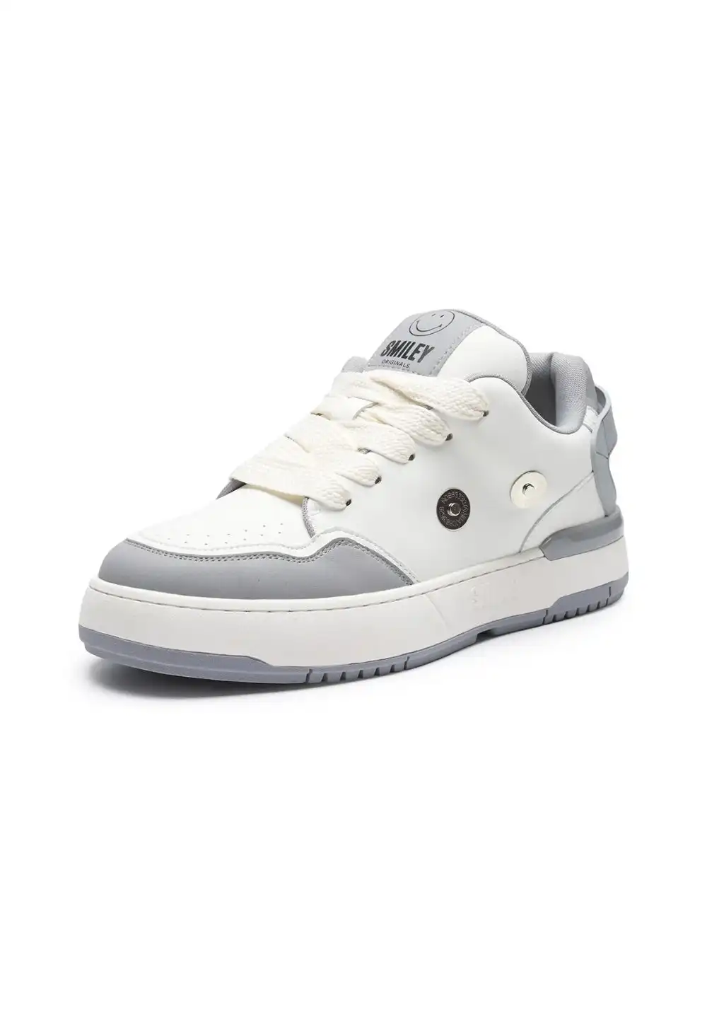 SMILEY丨Color-Block Leather Skate Shoes