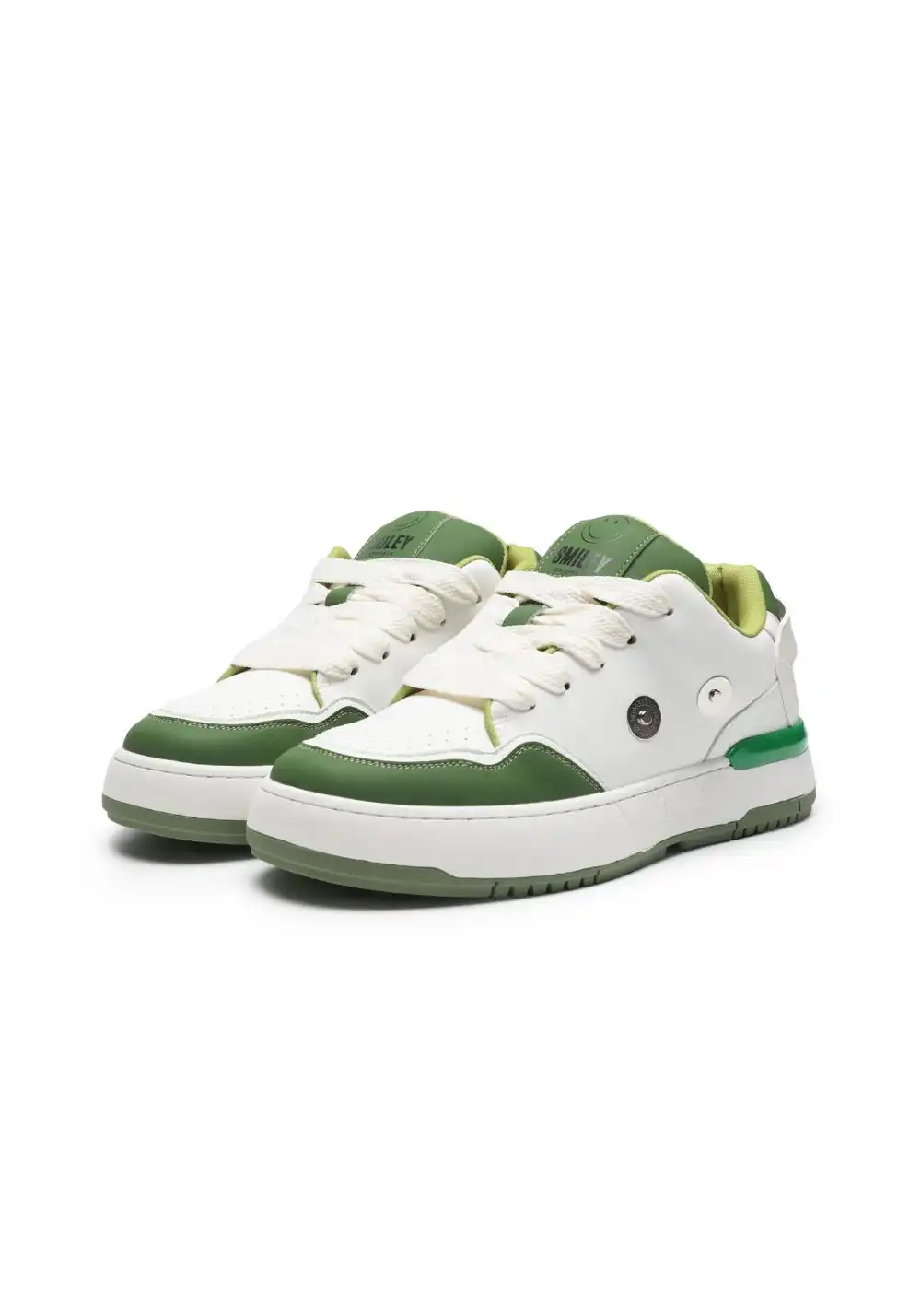 SMILEY丨Color-Block Leather Skate Shoes