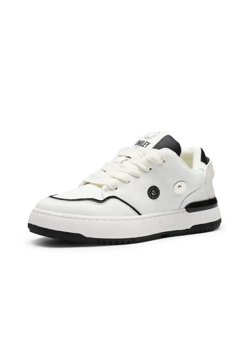 SMILEY丨Color-Block Leather Skate Shoes