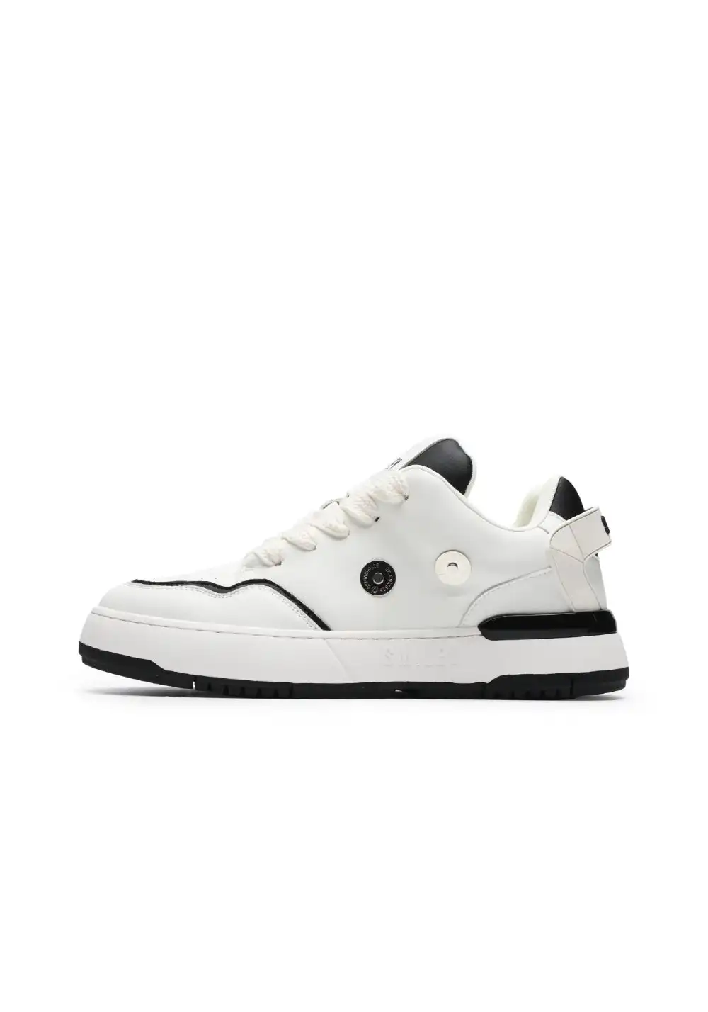 SMILEY丨Color-Block Leather Skate Shoes