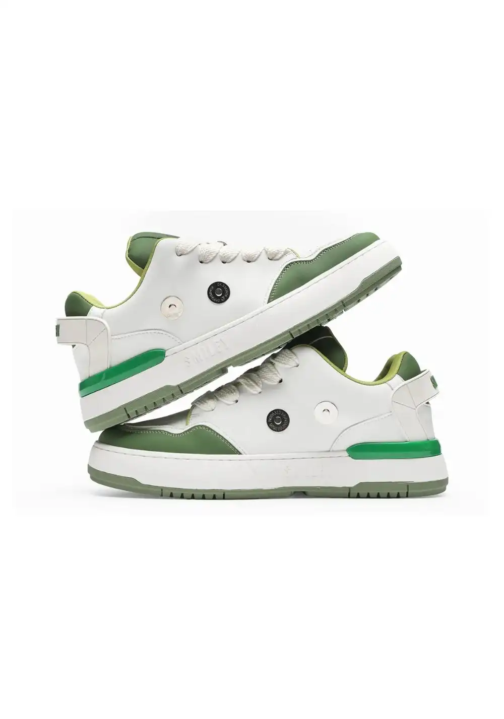 SMILEY丨Color-Block Leather Skate Shoes