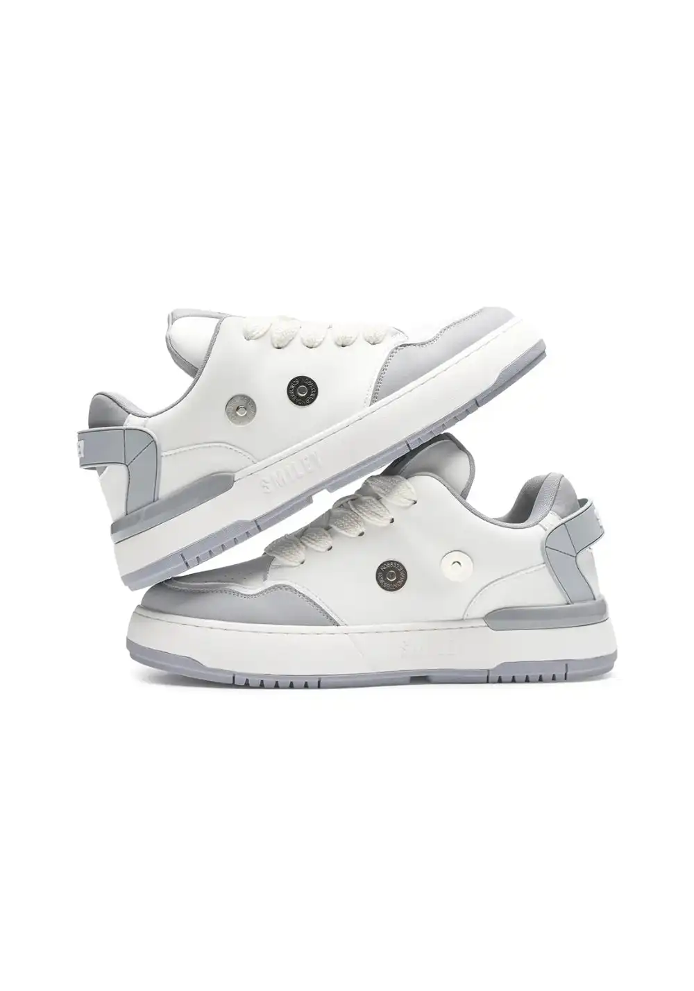 SMILEY丨Color-Block Leather Skate Shoes