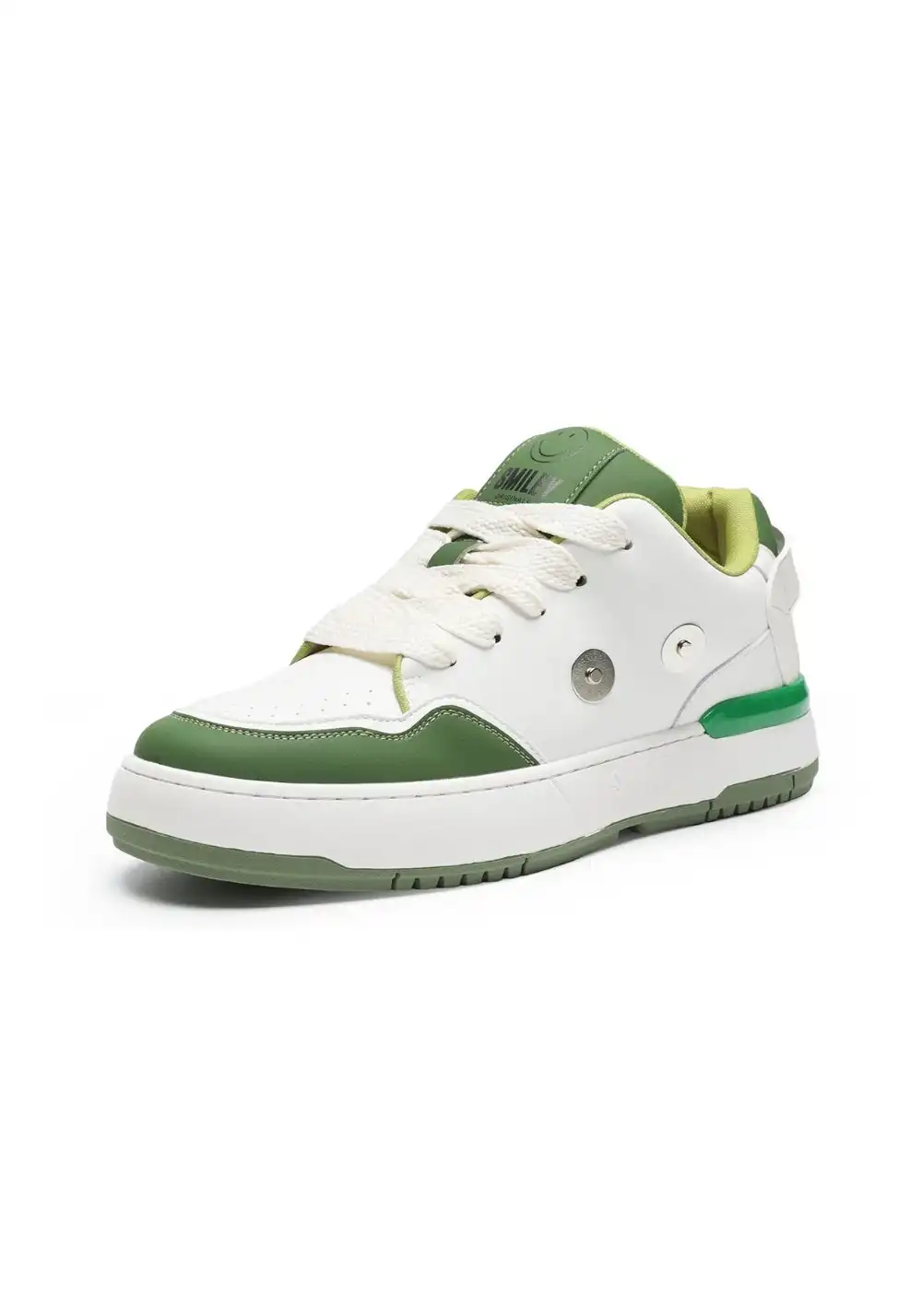 SMILEY丨Color-Block Leather Skate Shoes