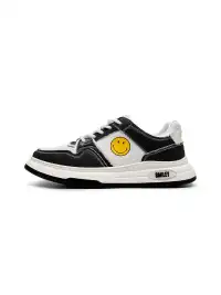 SMILEY丨Split Leather-Fabric Classic Skate Shoes