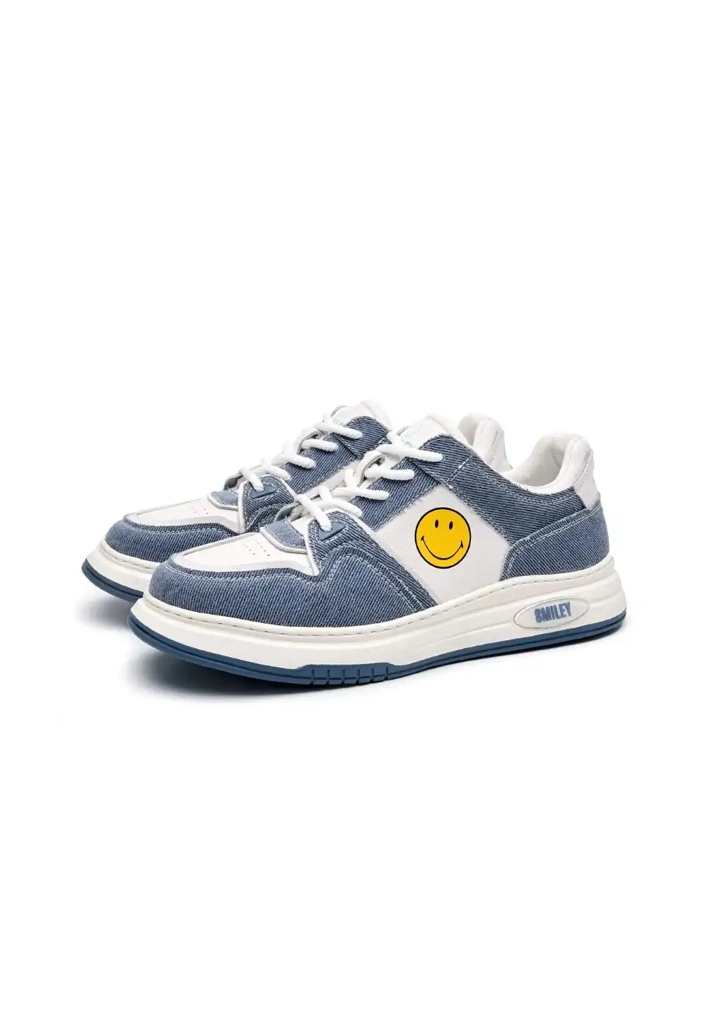 SMILEY丨Split Leather-Fabric Classic Skate Shoes