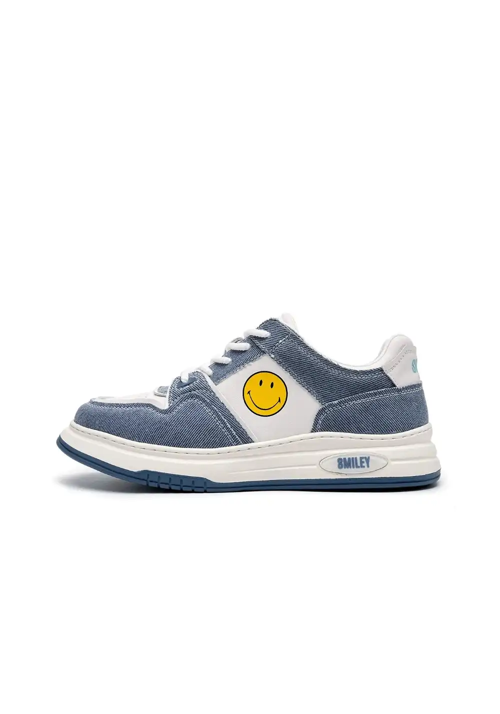 SMILEY丨Split Leather-Fabric Classic Skate Shoes