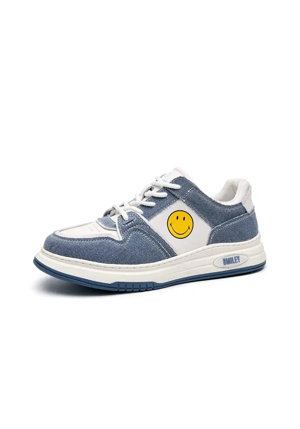 SMILEY丨Split Leather-Fabric Classic Skate Shoes