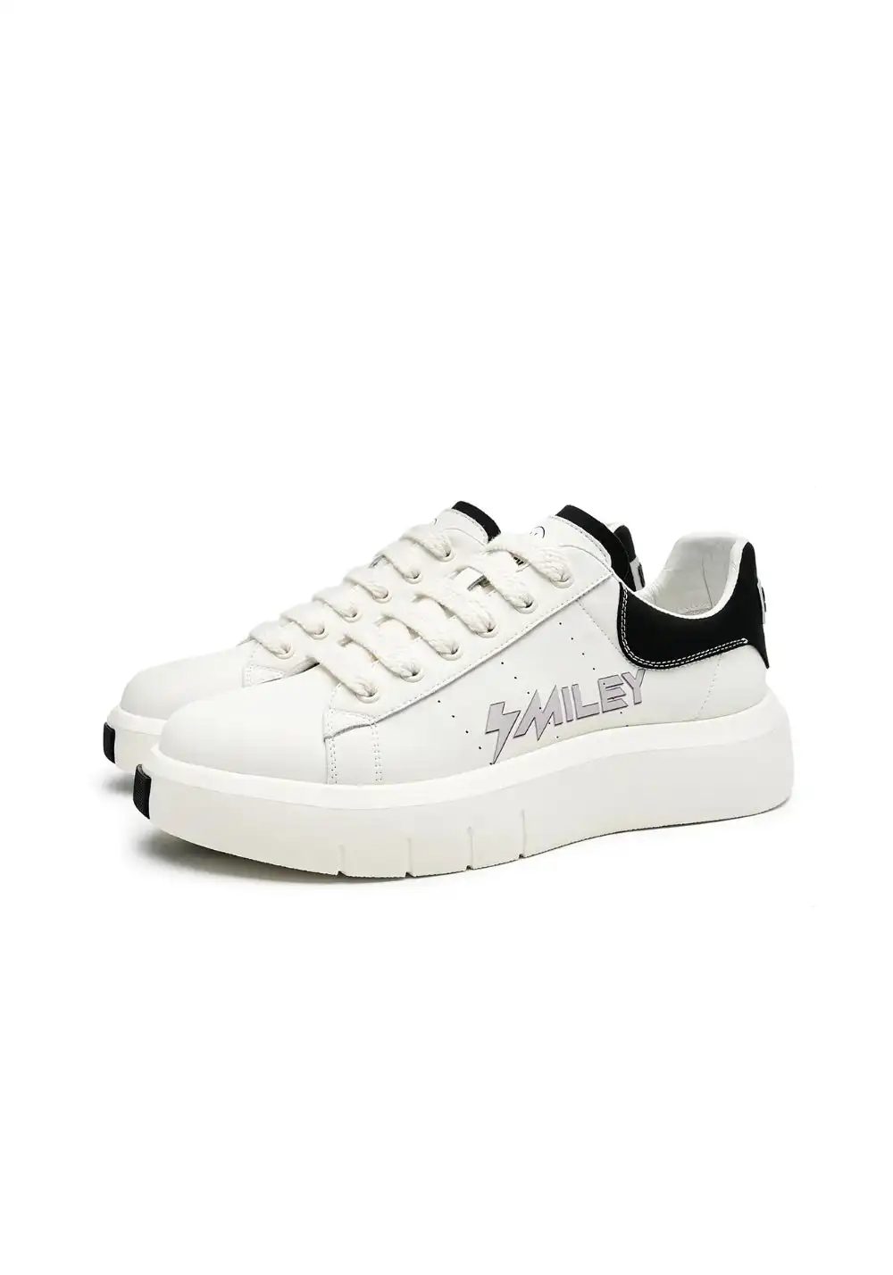 SMILEY丨Men's Laced Split Leather Skate Shoes