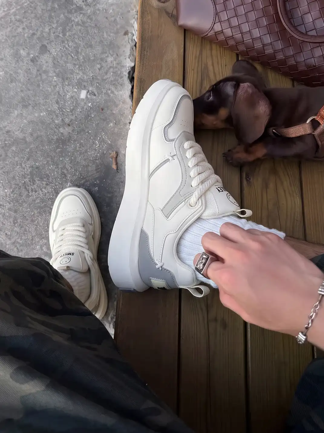 SMILEY丨Versatile Split Leather Skate Shoes