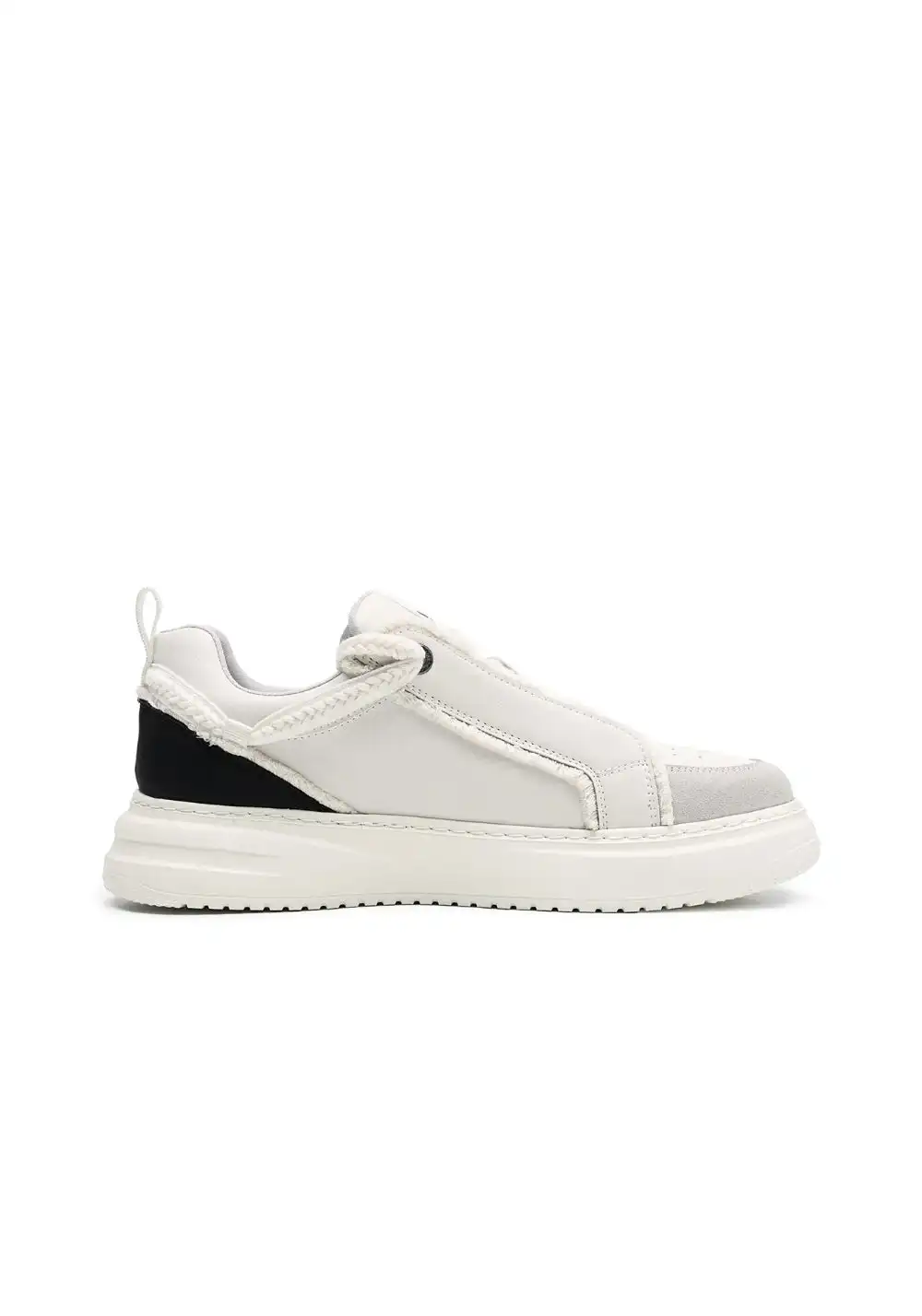 SMILEY丨Split Leather-Fabric Skate Shoes w/ Foam Sole