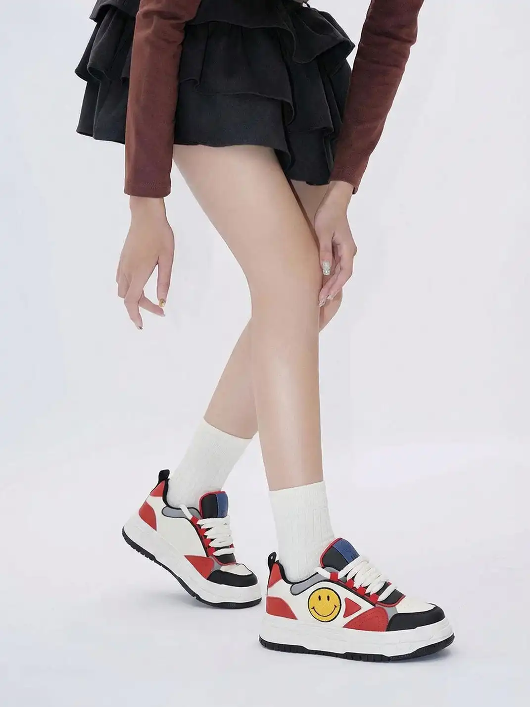 SMILEY丨Men's Synthetic Leather Foam-Sole Sneakers