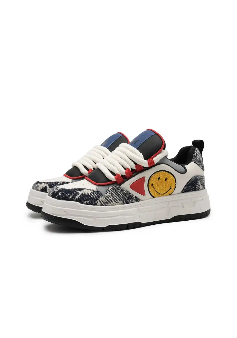 SMILEY丨Men's Synthetic Leather Foam-Sole Sneakers