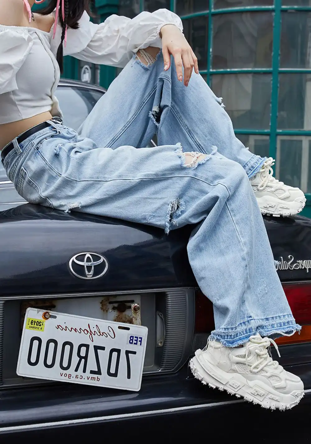 XMZY丨Hollow Leather Chunky Sneakers