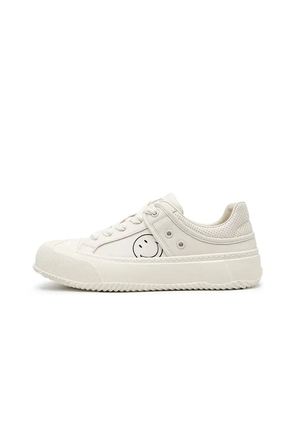 SMILEY丨Split Leather-Fabric Canvas Shoes
