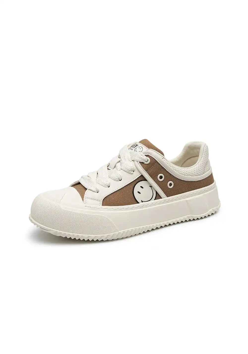 SMILEY丨Split Leather-Fabric Canvas Shoes