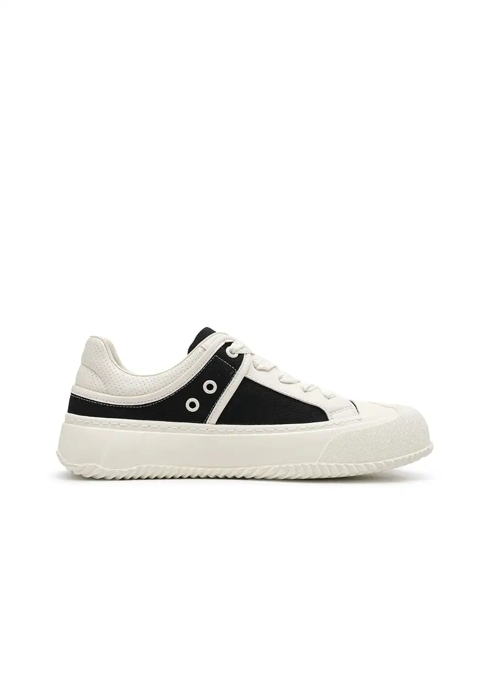 SMILEY丨Split Leather-Fabric Canvas Shoes