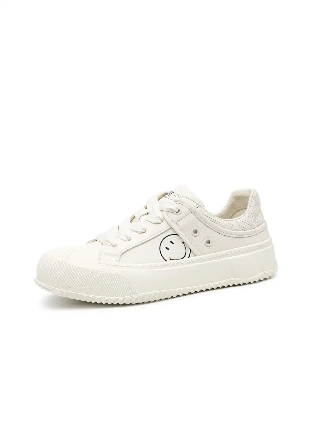 SMILEY丨Split Leather-Fabric Canvas Shoes