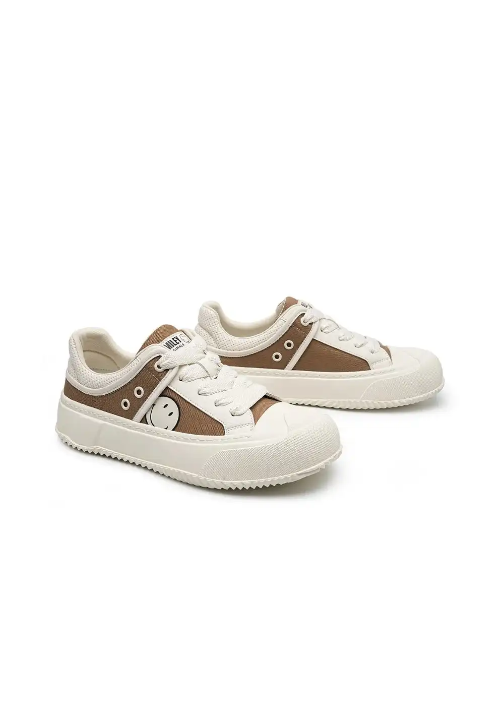 SMILEY丨Split Leather-Fabric Canvas Shoes