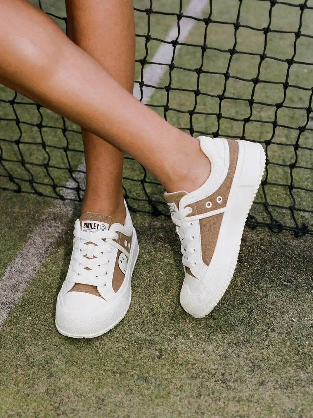 SMILEY丨Split Leather-Fabric Canvas Shoes