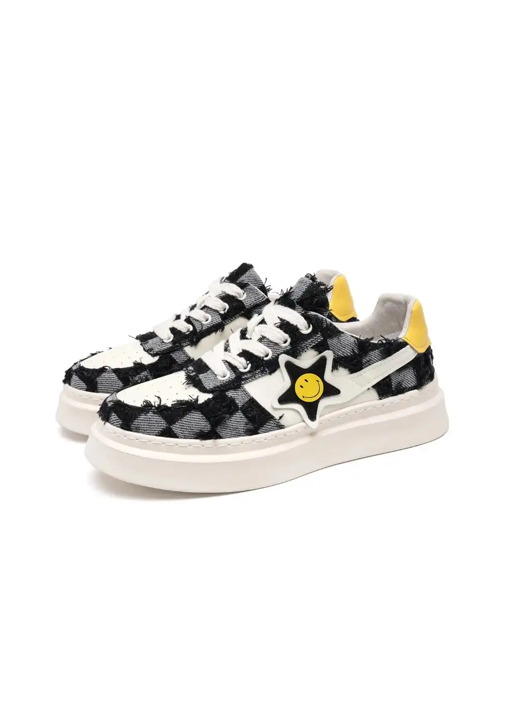 SMILEY丨Smiley Plaid Skate Shoes (Anti-Slip Thick Sole)