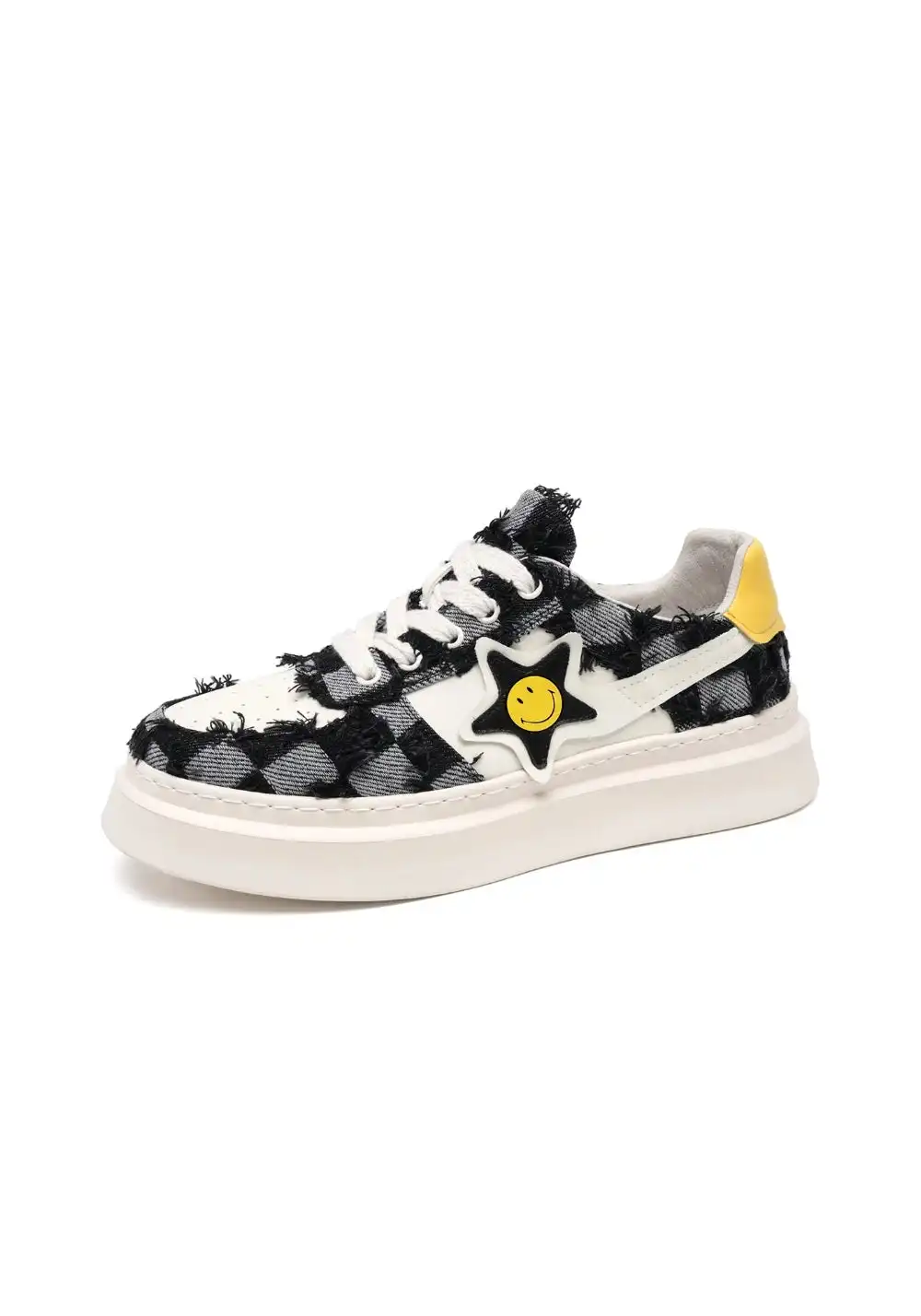 SMILEY丨Smiley Plaid Skate Shoes (Anti-Slip Thick Sole)