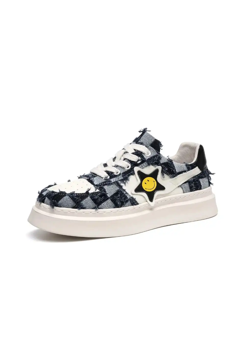 SMILEY丨Smiley Plaid Skate Shoes (Anti-Slip Thick Sole)