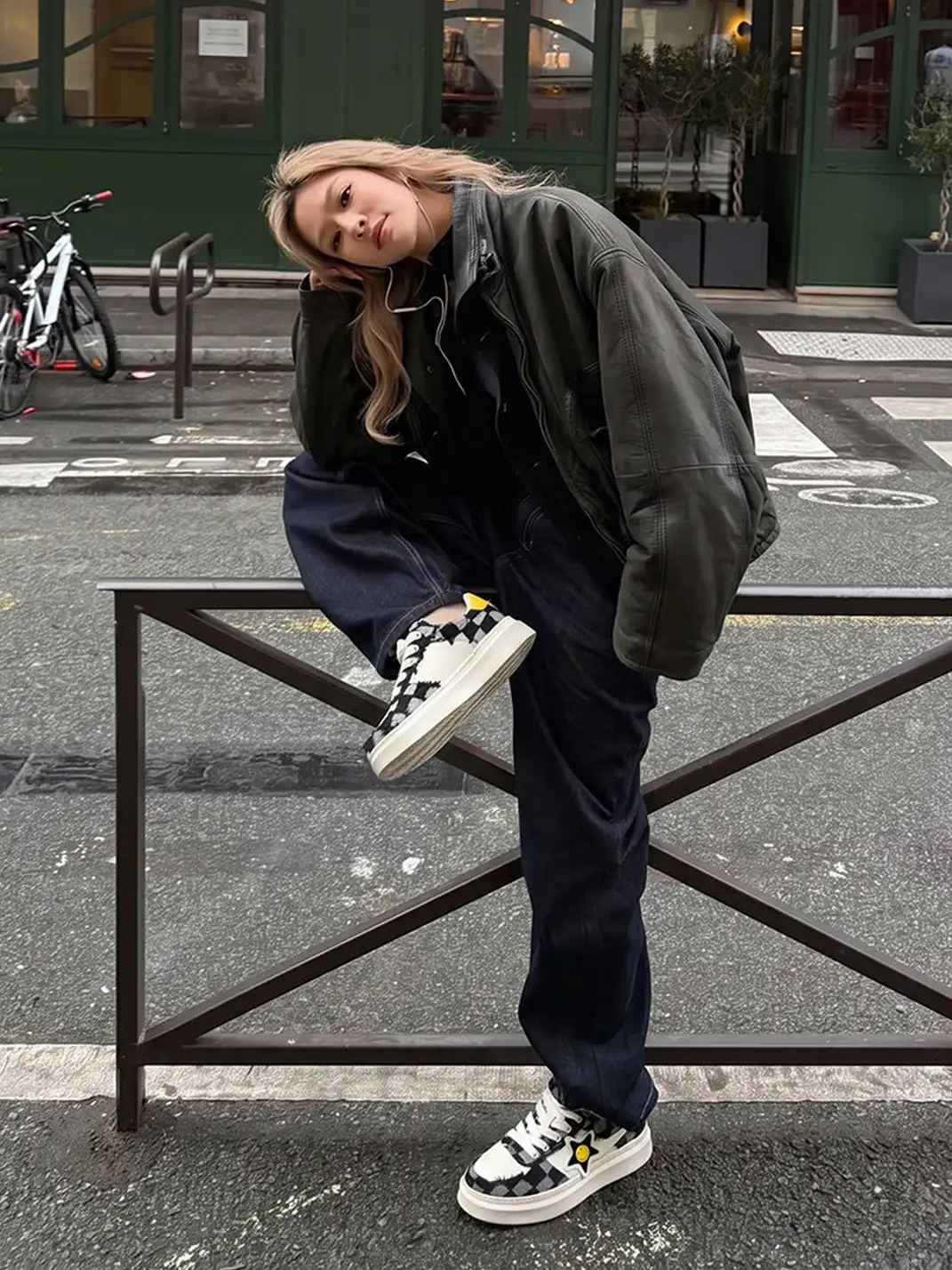 SMILEY丨Smiley Plaid Skate Shoes (Anti-Slip Thick Sole)