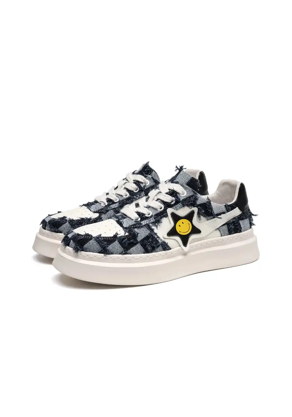 SMILEY丨Smiley Plaid Skate Shoes (Anti-Slip Thick Sole)