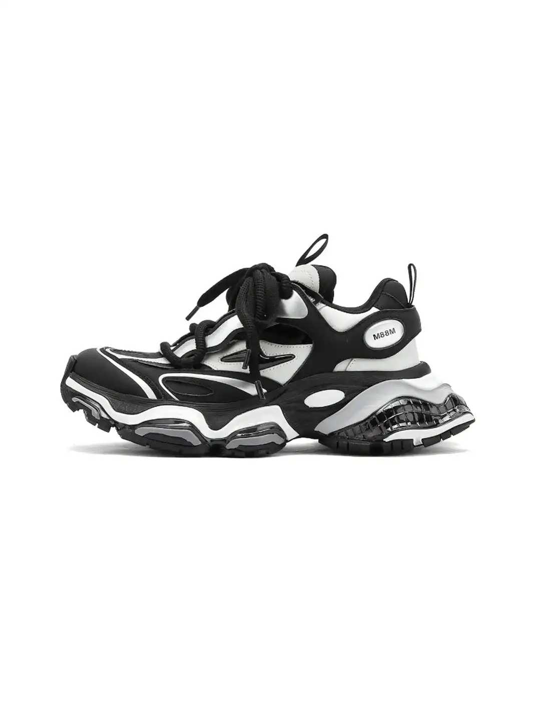 M88M丨Haoyue Chunky Dad Sneakers - Black & Silver
