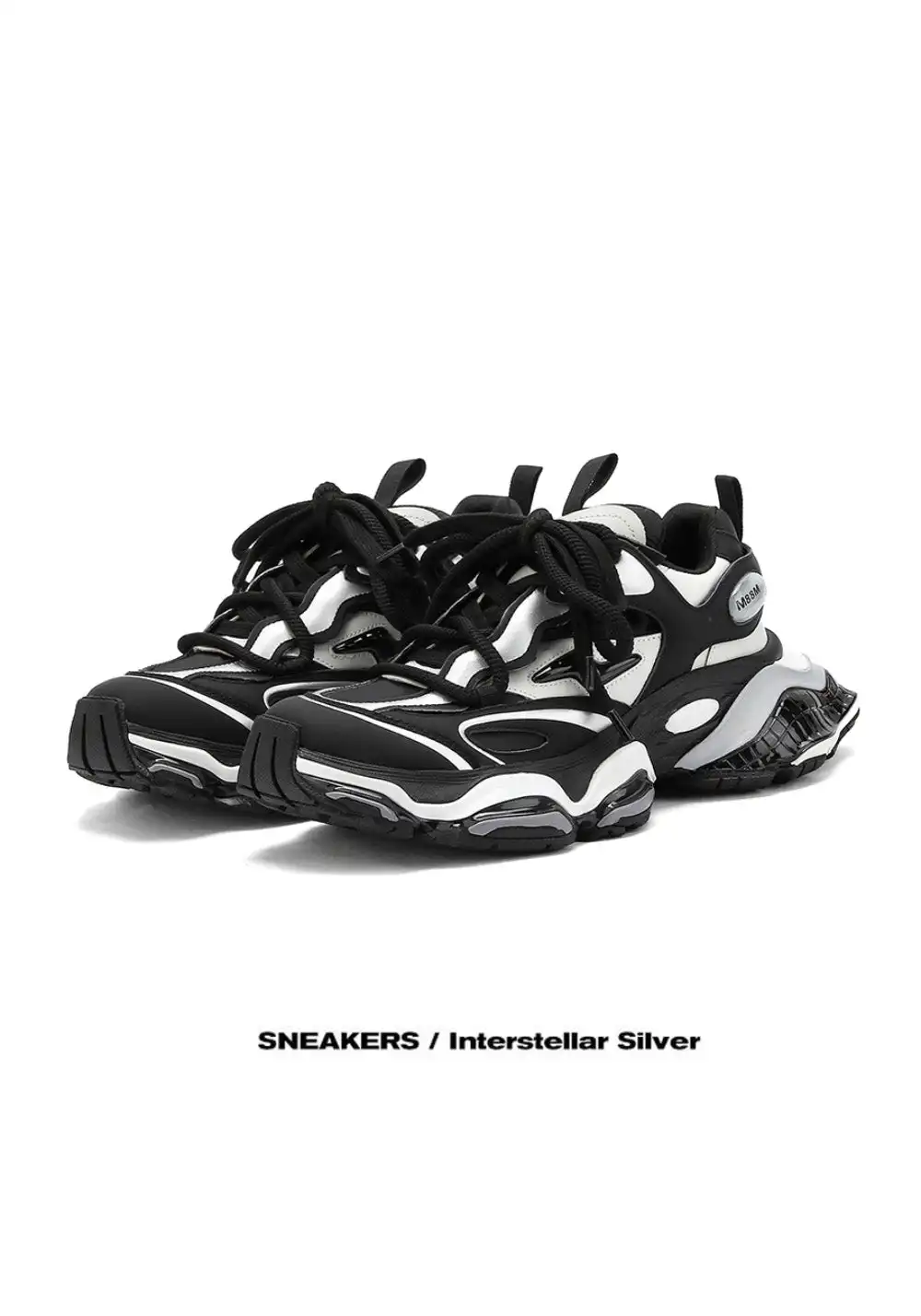 M88M丨Haoyue Chunky Dad Sneakers - Black & Silver