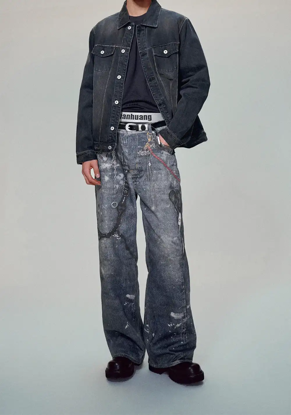 HAONANHUANG丨1981M Baggy Chain Jeans – Digital Print
