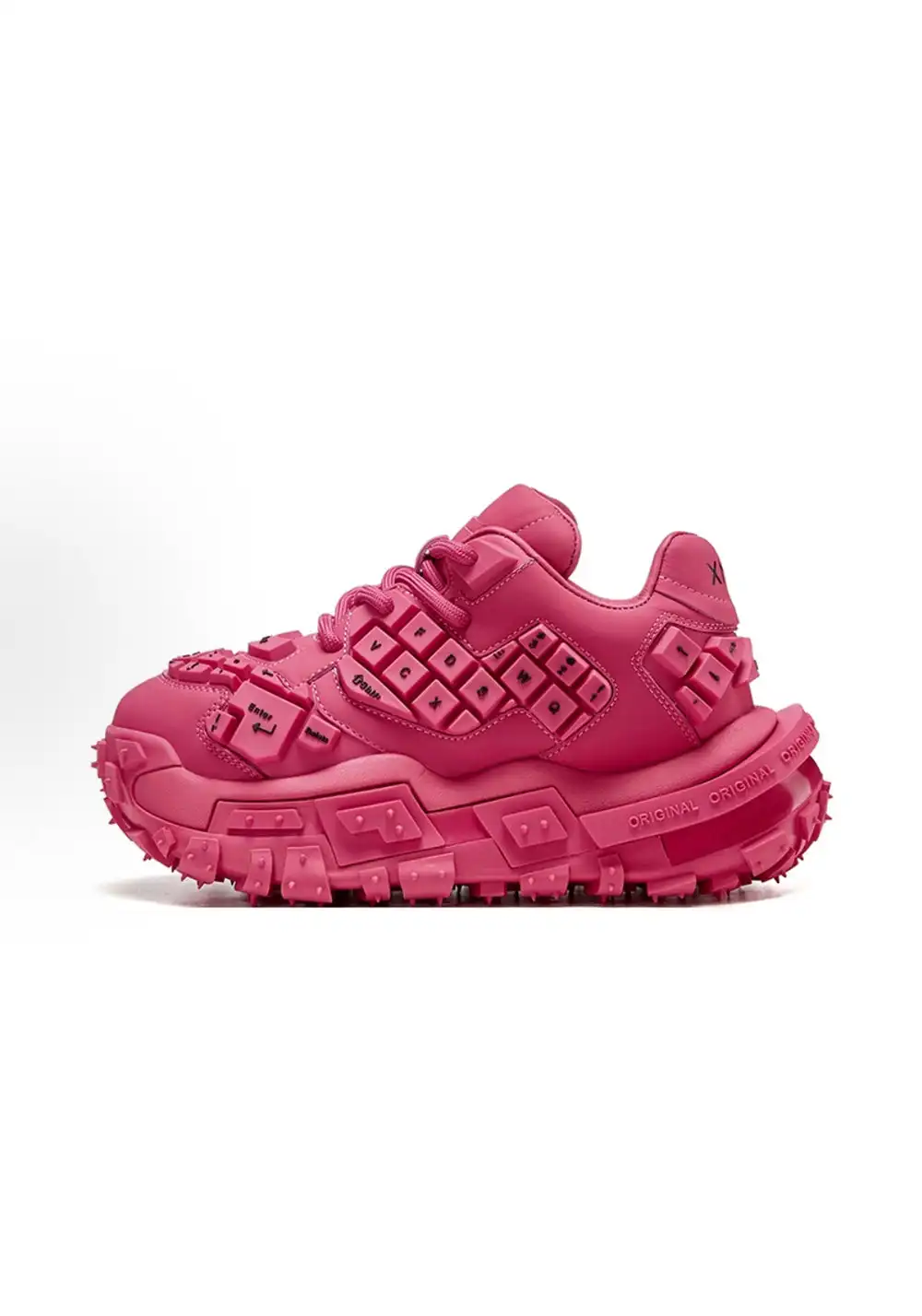 XMZY丨Chunky Keyboard Dad Sneakers -Pink&Red