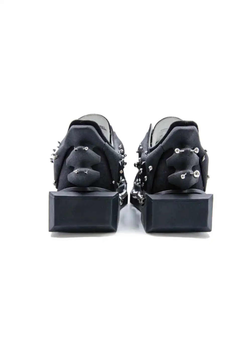 ANCIENT FOSSIL丨Studded Square-Toe Canvas Sneakers (Black, Unisex)