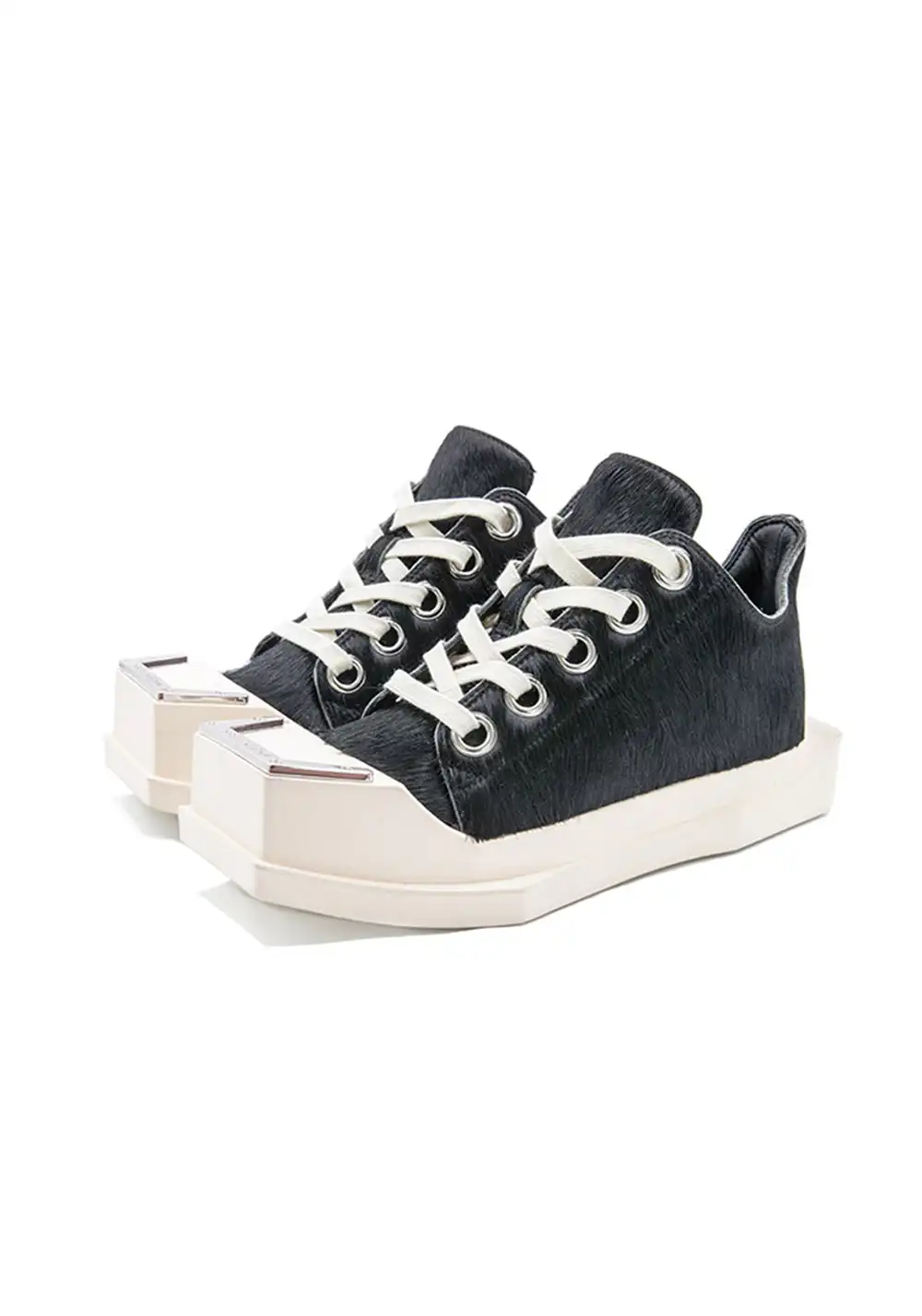 ANCIENT FOSSIL丨Pony Hair Black Square-Toe Platform (Unisex)