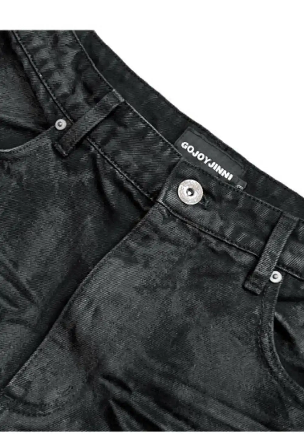 GOJOYJINNI丨Gothic Metal-Waxed Flare Jeans