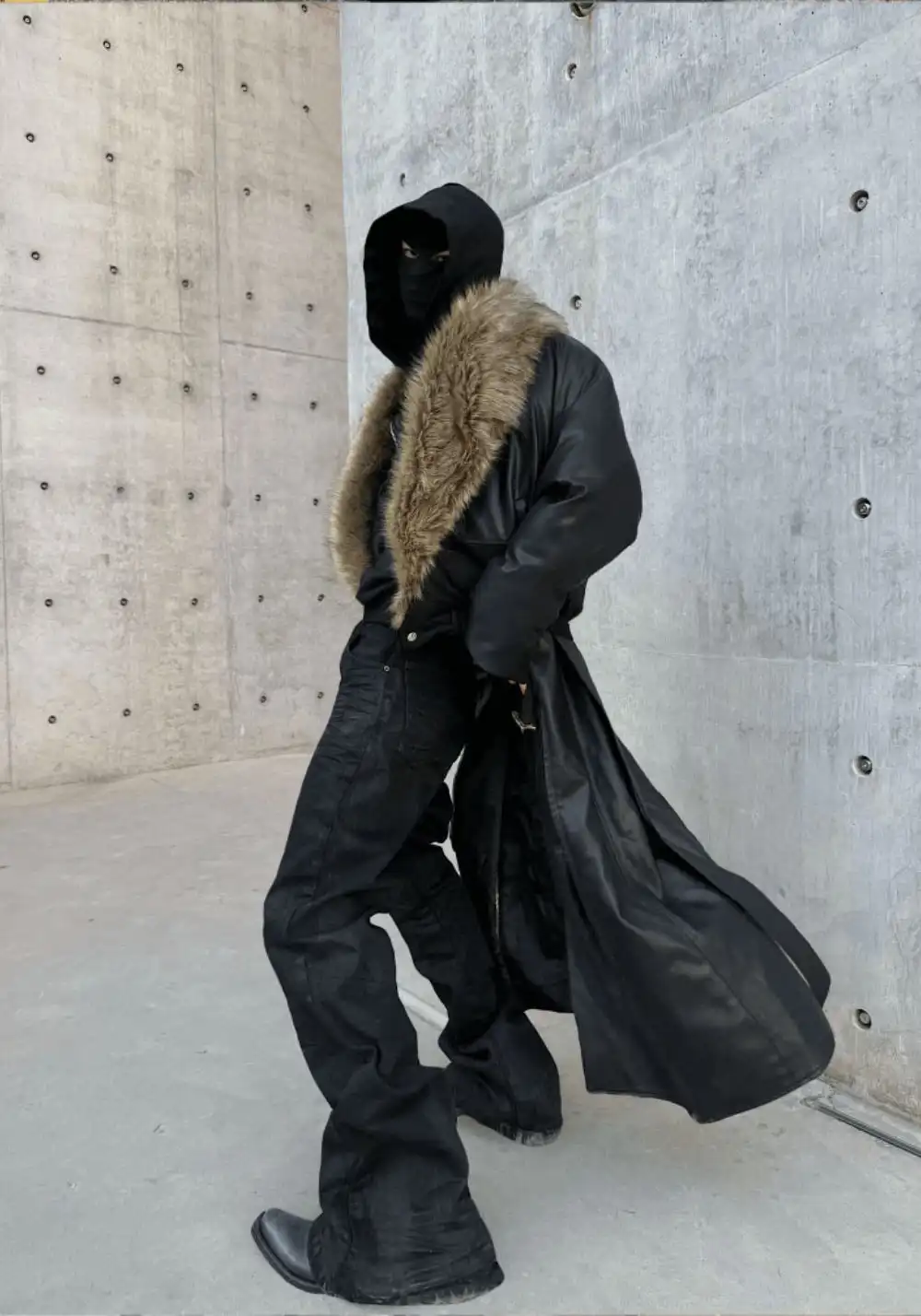 GOJOYJINNI丨Gothic Metal-Waxed Flare Jeans