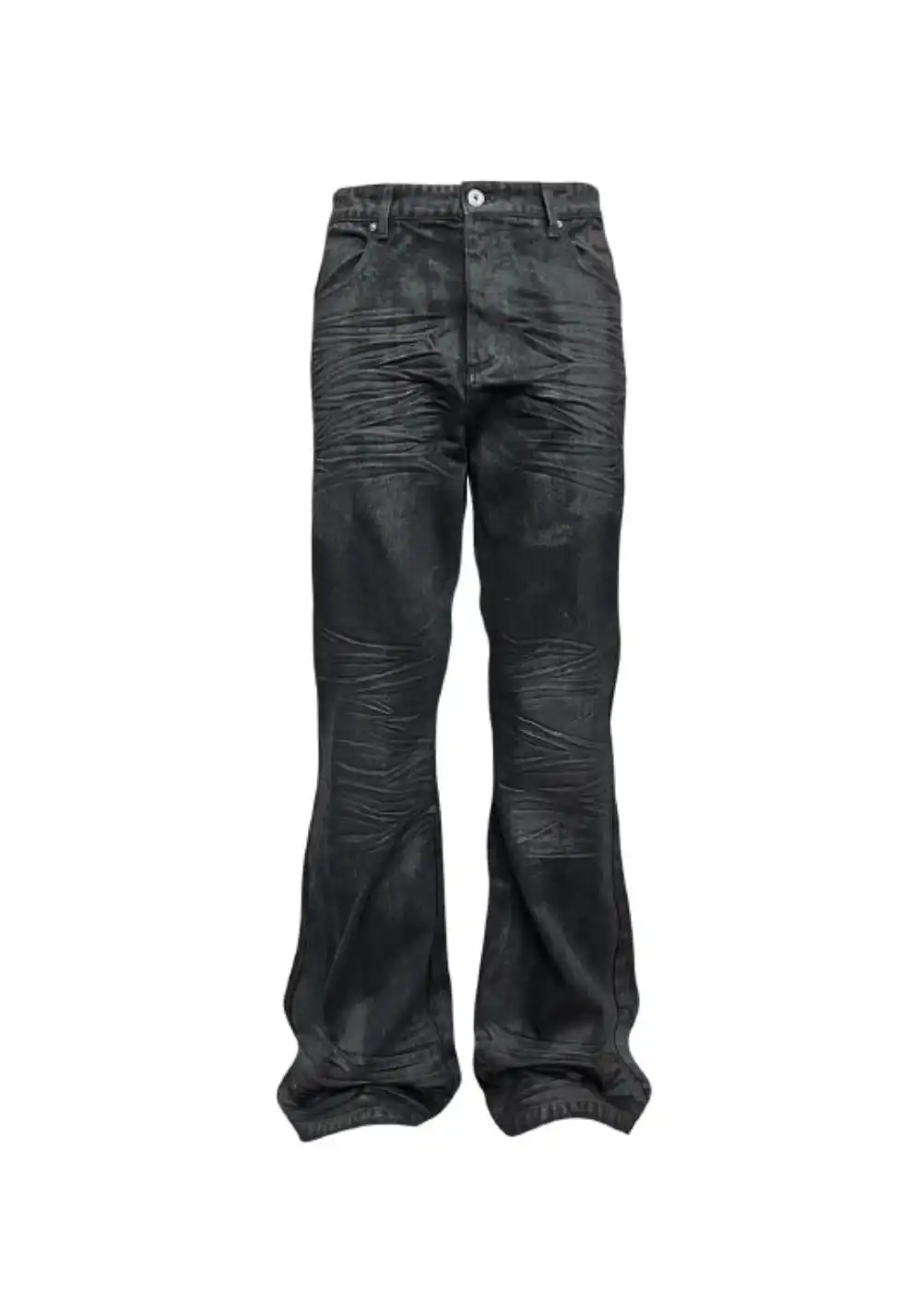 GOJOYJINNI丨Gothic Metal-Waxed Flare Jeans