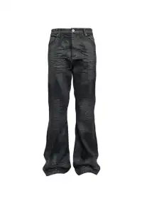 GOJOYJINNI丨Gothic Metal-Waxed Flare Jeans