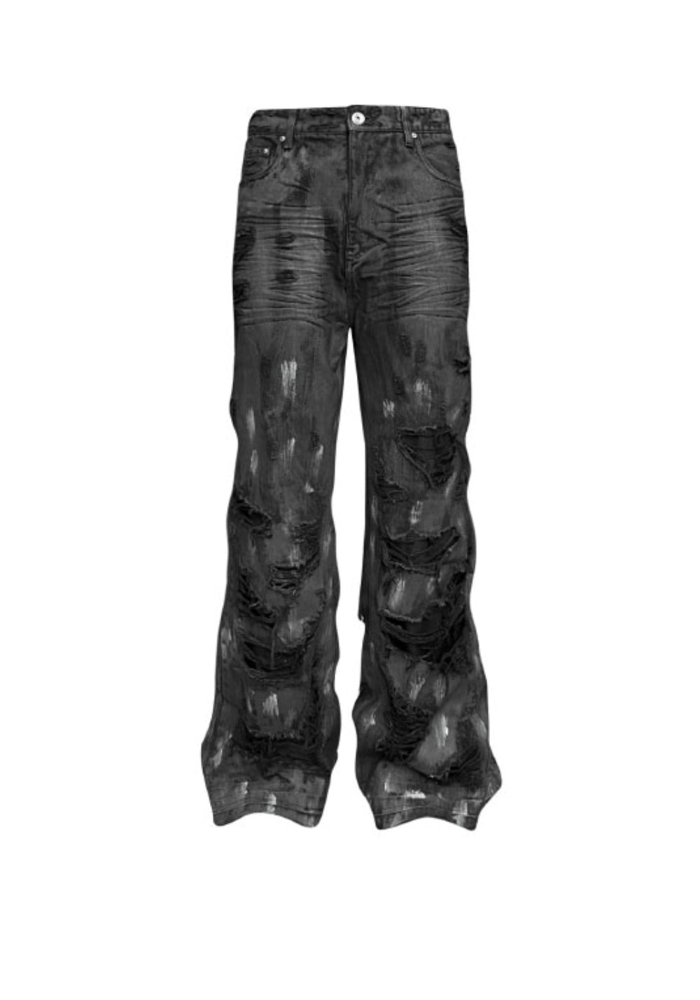 GOJOYJINNI丨Hand-Distressed Wide-Leg Jeans | PSYLOS1